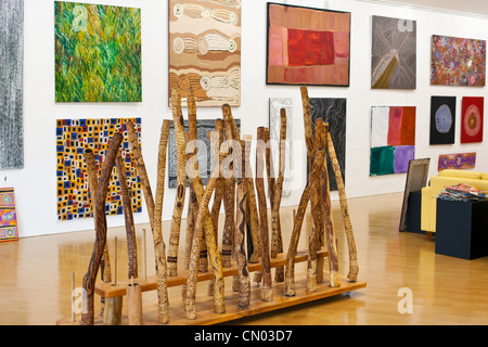 Aborigine-Kunst-Galerie. Port Douglas, Queensland, Australien Stockfoto