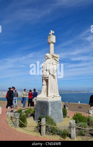 Statue am Cabrillo National Monument. San Diego, Kalifornien, USA. Stockfoto