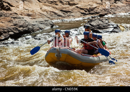 Wildwasser-rafting am Fluss Barron. Cairns, Queensland, Australien Stockfoto