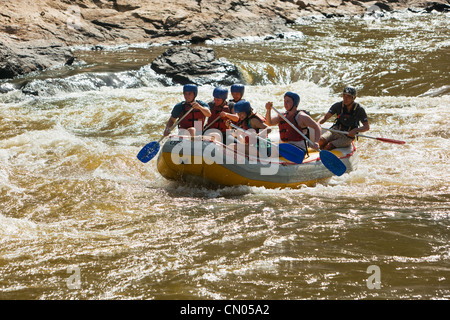 Wildwasser-rafting am Fluss Barron. Cairns, Queensland, Australien Stockfoto