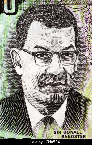 Donald Sangster (1911 – 1967) auf 100 Dollar 2007 Banknote aus Jamaika. Stockfoto