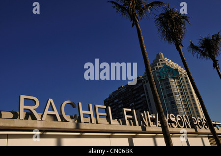 Rachel Finlayson Pool und Palace Hotel am Strand von Durban Stockfoto