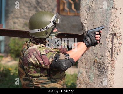 Ausbildung von Spetsnaz Kämpfer. Stockfoto