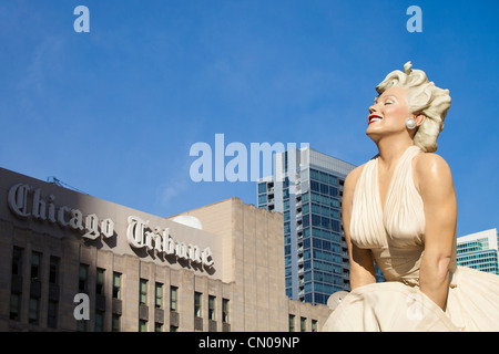 Marilyn Monroe-Statue auf der Michigan Avenue in Chicago Stockfoto