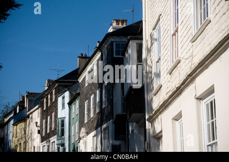 Die antike Stannary Stadt Ashburton, Weststraße in Ashburton, englischer Bürgerkrieg, Ashburton war ein Zufluchtsort für die royalistische Truppen Stockfoto