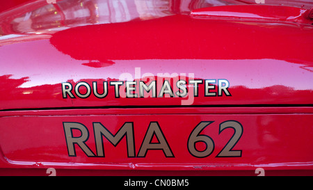 Detail auf Routemaster Doppeldecker-Bus RMA 62 UK Stockfoto