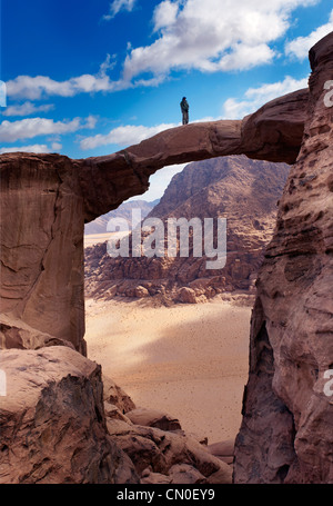 Herrliche Landschaft des Jordaniens Süden der Wüste Wadi Rum Wadi Rum Landschaft Stockfoto