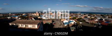 Panoramablick über die Stadt Punta Arenas, Magellan Straße, Patagonien, Chile, Südamerika Stockfoto