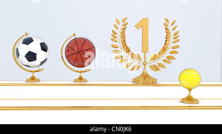 Abstrakte Sport Kugeln Hintergrund, 3d illustration Stockfoto