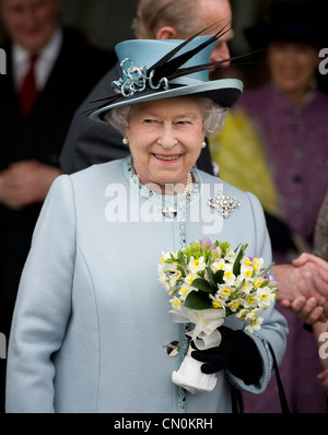 Die britische Königin Elisabeth II. Leiter der britischen königlichen Familie Stockfoto