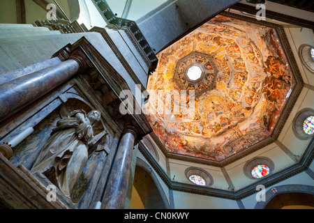 Florenz, Weltgericht Freskenzyklus im Dom Santa Maria del Fiore Stockfoto