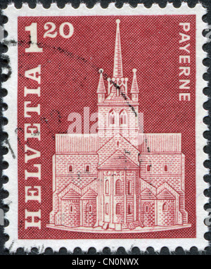 Schweiz - ca. 1968: Eine Briefmarke gedruckt in der Schweiz, zeigt Payerne Priorat, ca. 1968 Stockfoto