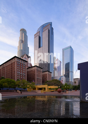 Skyline von Los Angeles, Pershing Square Stockfoto