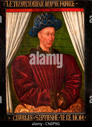 Karl VII. 1403-1461 Roi de France von Jean Fouquet Französisch Charles VII König von Frankreich Französisch 1403-1461 von Jean Fouquet Stockfoto