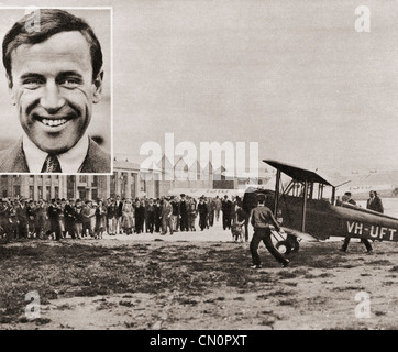 James Allan "Jim" Mollison, Inset, 1905 – 1959. Berühmte schottische Flugpionier. Stockfoto