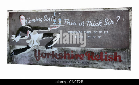 Eine alte Yorkshire Relish Stahl-Plakat. Stockfoto