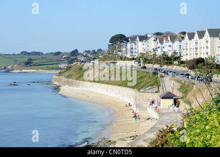 Castle Beach auf Cliff Road in Falmouth, Cornwall, UK Stockfoto