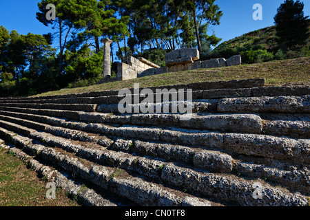 Staatsanleihen-Denkmal (6. Jhdt. V. CHR.) in Olympia, Griechenland Stockfoto