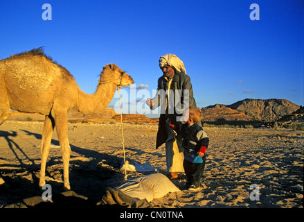 Kinder in den Sinai desret Stockfoto