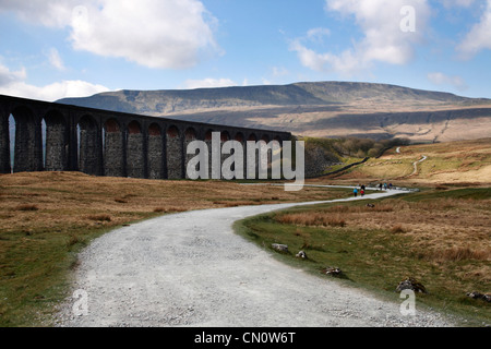 Ribblehead-Viadukt bei Blea Moor in der North Yorkshire National Park, England Stockfoto