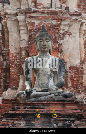 Buddhistische Statuen im Wat Chaiwatthanaram, Ayutthaya Historical Park, UNESCO-Weltkulturerbe, Thailand Stockfoto
