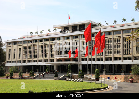 Palast der Wiedervereinigung (den ehemaligen Präsidentenpalast), Ho-Chi-Minh-Stadt (Saigon), Vietnam Stockfoto