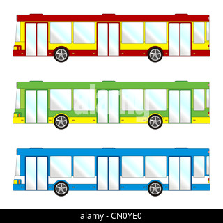 Fahrzeug-Paket - kurze Busfahrt, Vektor-illustration Stockfoto