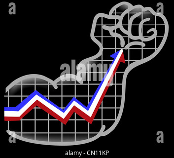 Wirtschaft-Graph geformt-arm Stockfoto