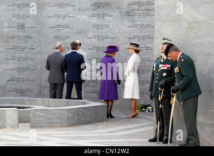 Prinz Frederik von Dänemark, Prinzessin Mary, Prinz Charles und Camilla, Herzogin von Cornwall, am nationalen Denkmal der Erinnerung Stockfoto