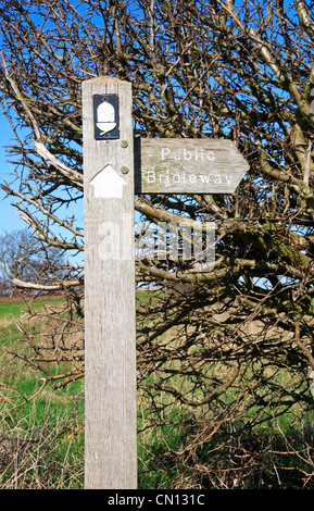 Eine öffentliche Maultierweg ausgeschilderte Route Peddars Way Langstrecken bei Fring, Norfolk, England, Vereinigtes Königreich. Stockfoto