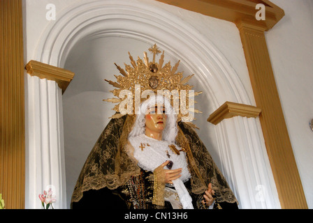 Statue im Tower Hill Kirche, Alora, Provinz Malaga, Andalusien, Spanien in Westeuropa. Stockfoto