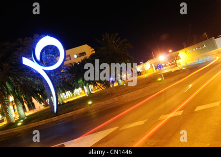 Ein Bild von Palamos an der Costa Brava in der Nacht Stockfoto