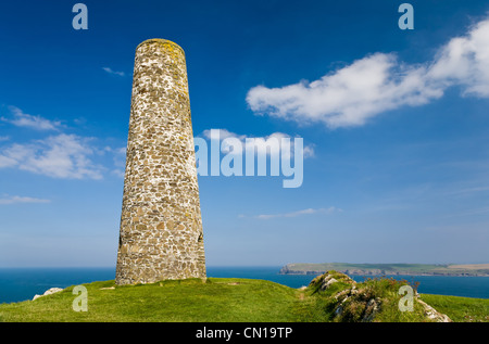 Daymark bei Stepper Point Cornwall England UK Stockfoto