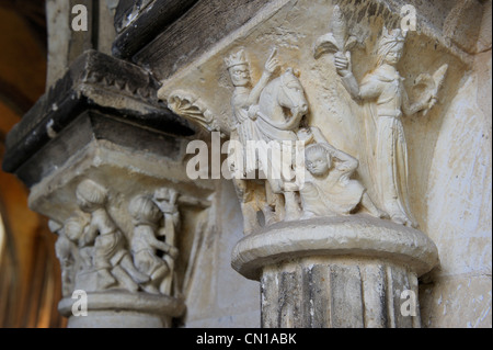 Frankreich, Seine Maritime, Saint Martin de Boscherville, Saint Georges de Boscherville Abtei aus dem 12. Jahrhundert, historisierte Stockfoto