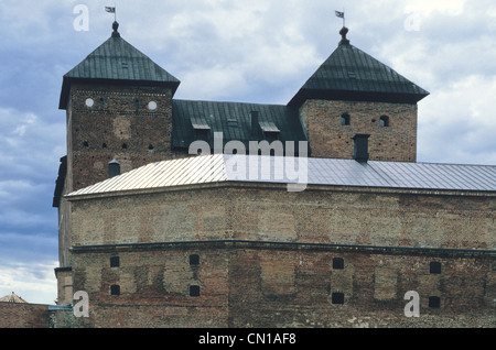 Hame Burg ist eine mittelalterliche Burg in Hameenlinna, Finnland. Das Schloss befindet sich am Ufer des Lake Vanajavesi. Stockfoto