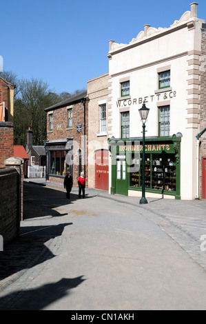 Eine leere Straße Szene bei Blist Hills Victorian Town, Teil der Ironbridge Gorge Museen Gruppe. Stockfoto