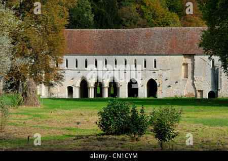 Frankreich, Eure, Radepont, Notre Dame Fontaine Guerard Abtei, 13. Jahrhundert Frauen Abtei Citeaux bestellen (Luftbild) angeschlossen Stockfoto