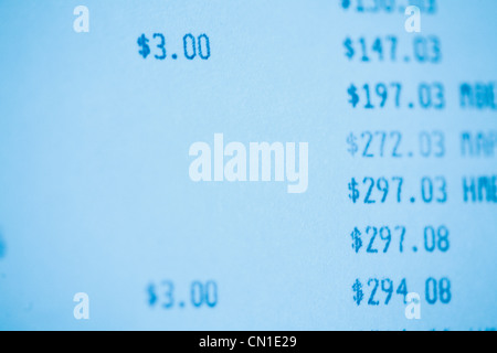 Bankkonto-Kontoblatt Stockfoto