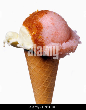 Neopolitan Eiswaffel Stockfoto