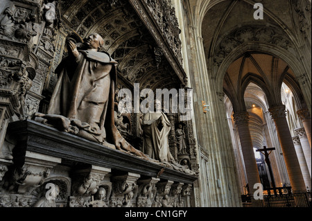Frankreich, Seine Maritime, Rouen, Notre Dame Kathedrale von Rouen, Kapelle der Jungfrau Maria, das Grab der Kardinäle von Amboise dating Stockfoto
