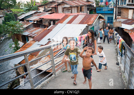 Slum-Szene Cebu City Philippinen Stockfoto