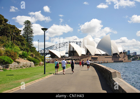 Sydney Opera House von Royal Botanic Gardens, Farm Cove, Sydney, New South Wales, Australien Stockfoto