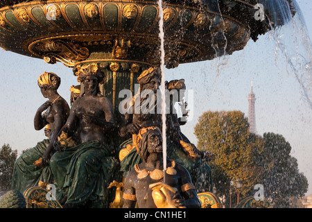 Frankreich, Paris, die Fontaine des Mers (Brunnen der Meere) auf dem Place De La Concorde Stockfoto