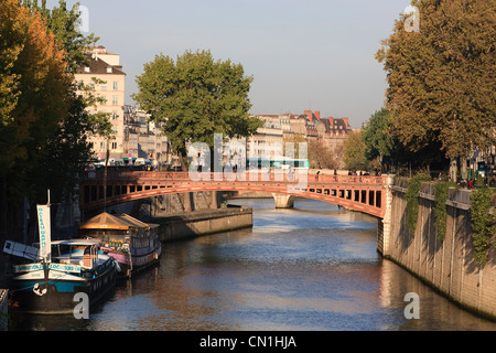 Frankreich, Paris, den Ufern der Seine, Weltkulturerbe der UNESCO, der Petit-Pont und Pont Saint-Michel Viertel Stockfoto