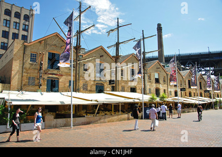 Gartenrestaurants, Campbells Cove, Rocks, Sydney Harbour, Sydney, New South Wales, Australien Stockfoto