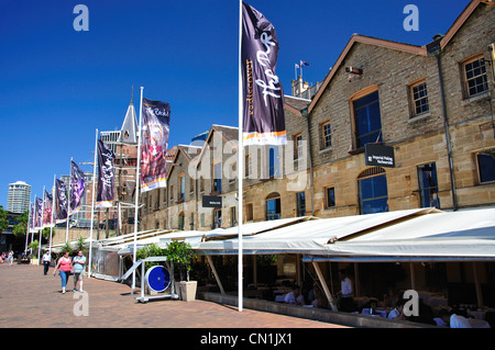 Gartenrestaurants, Campbells Cove, Rocks, Sydney Harbour, Sydney, New South Wales, Australien Stockfoto