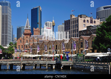 Gartenrestaurants, Campbells Cove, Rocks, Sydney Harbour, Sydney, New South Wales, Australien Stockfoto