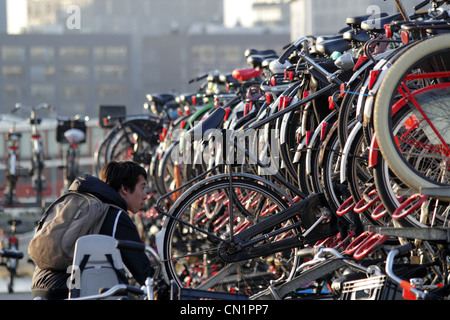 Niederlande Amsterdam Fahrräder Fahrrad Parken Stockfoto