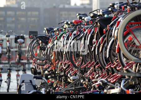 Niederlande Amsterdam Fahrräder Fahrrad Parken Stockfoto