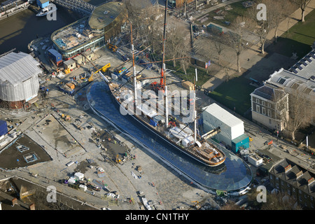 Luftbild der Cutty Sark. Stockfoto
